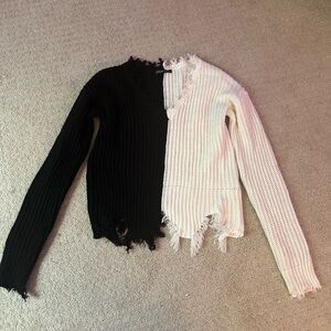 SHEIN Black and White Sweater
